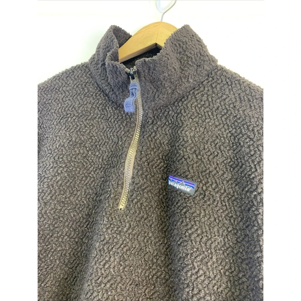 Patagonia Woolyester Fleece Pullover Zip Logwood Brown Navy 269490 Mens Large - Picture 3 of 11